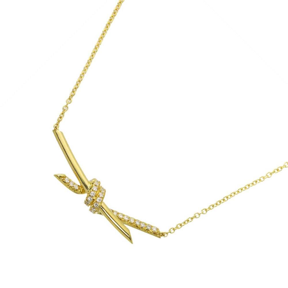 Tiffany & Co. Knot Diamond 0.25ct Necklace 42cm 18K YG Yellow Gold 750